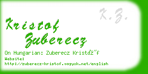 kristof zuberecz business card